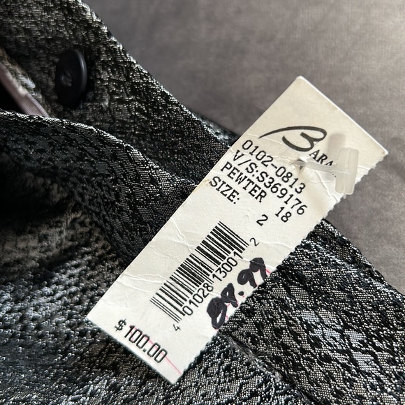 Barami Couture vintage faux snakeskin metallic pencil skirt, NWT, size 2 - Picture 10 of 13